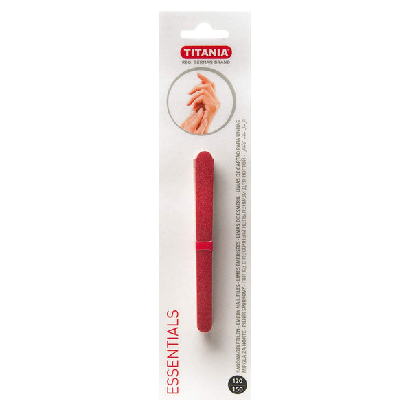 Titania Wooden Nail File Double-Sided Emery 120/150 Grit, 12 cm, 1042/10A