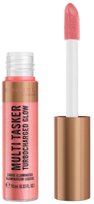 Rimmel Multi Tasker Turbocharged Glow Liquid Blush Bronzer Light-Reflecting Pearls Cheek Chic 10 ml
