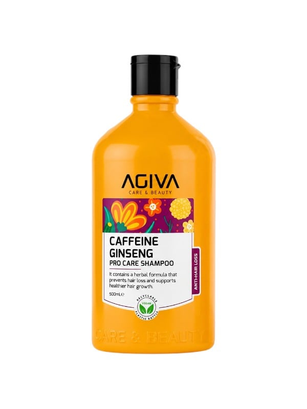 Agiva Caffeine & Ginseng Shampoo, Daily Cleansing Formula, 500 ml