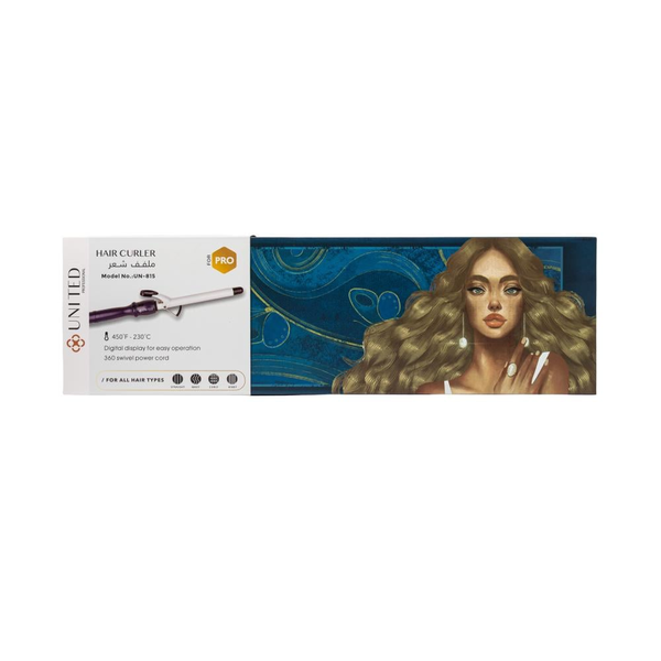 United Professional Curler 19mm UN-815 Adjustable Temperature Hair Curling Iron