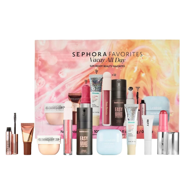 Sephora Vicky All Day Makeup & Skincare Set, 9 Pieces, Lip Face Brow Care
