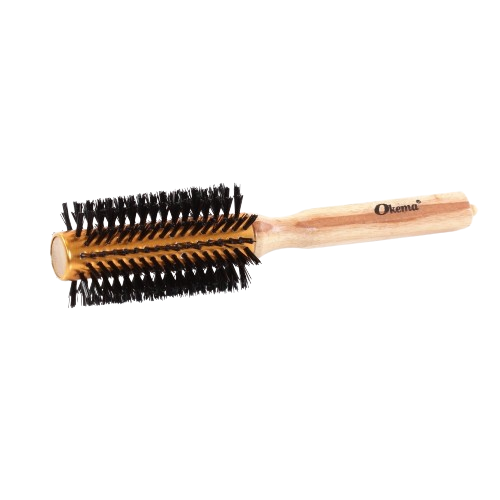 Okema Round Wooden Hair Brush for Heat Styling, All Hair Types