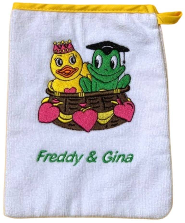 FREDS Swim Academy Freddy & Gina Baby Wash Glove Terry Velour White 1 Pc
