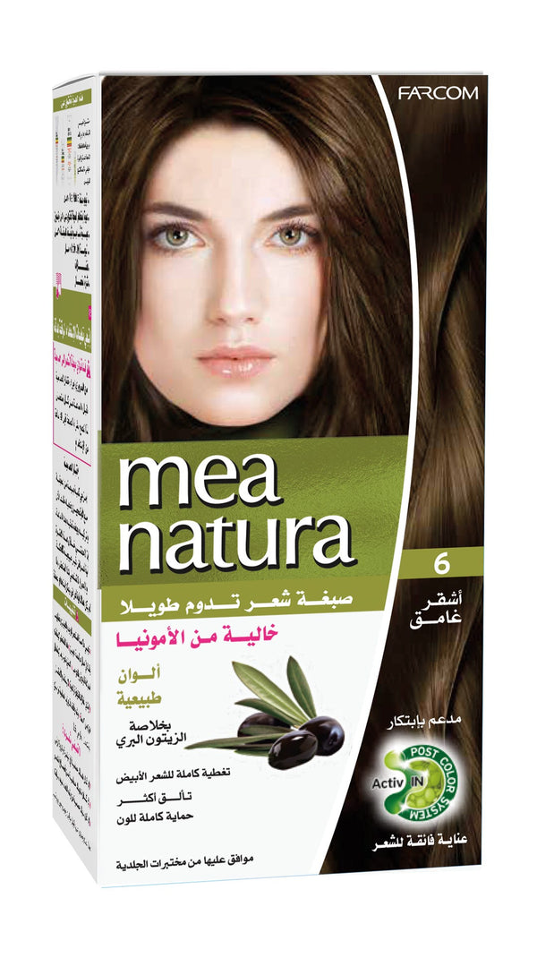 Mea Natura Hair Color Cream Dark Blonde 6 Ammonia Free Activ-IN Post Color System
