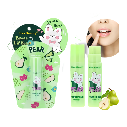 Kiss Beauty Pear Baby Lip Balm Moisturizing Pear Flavor 5g