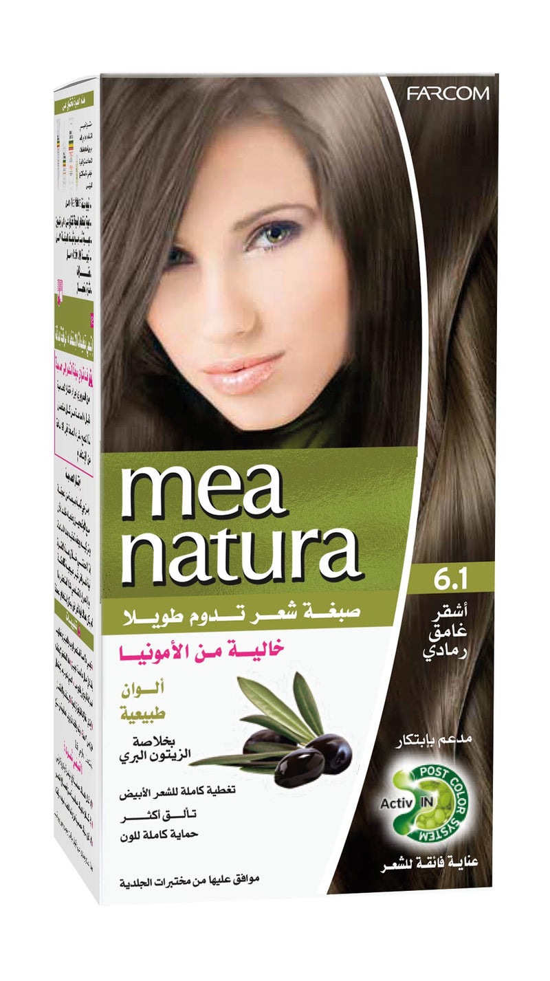Mea Natura Hair Color Ash Dark Blonde Cream, Ammonia-Free Grey Coverage