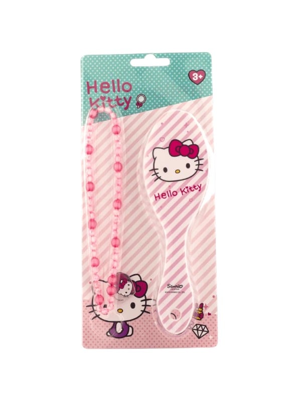 Fab Lab Hello Kitty Kids' Hairbrush with Soft Flexible Bristles and Necklace, Assorted Colors