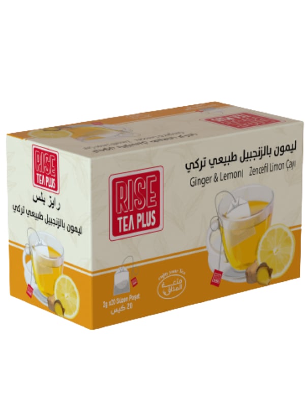 Rise Plus Turkish Lemon Ginger Tea Bags, 20 Bags