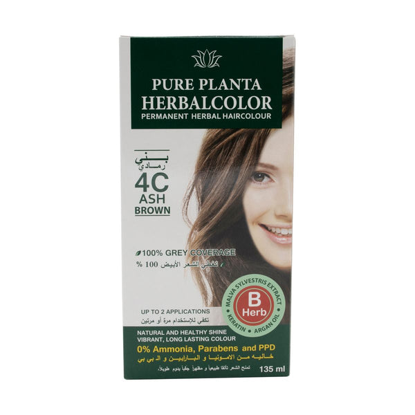 Herbatint Hair Color Gel Permanent Ammonia-Free 4C Ash Brown