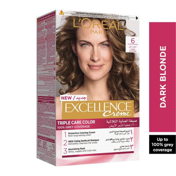 L'Oreal Paris Excellence Creme Permanent Hair Color Triple Protection Dark Blonde 6