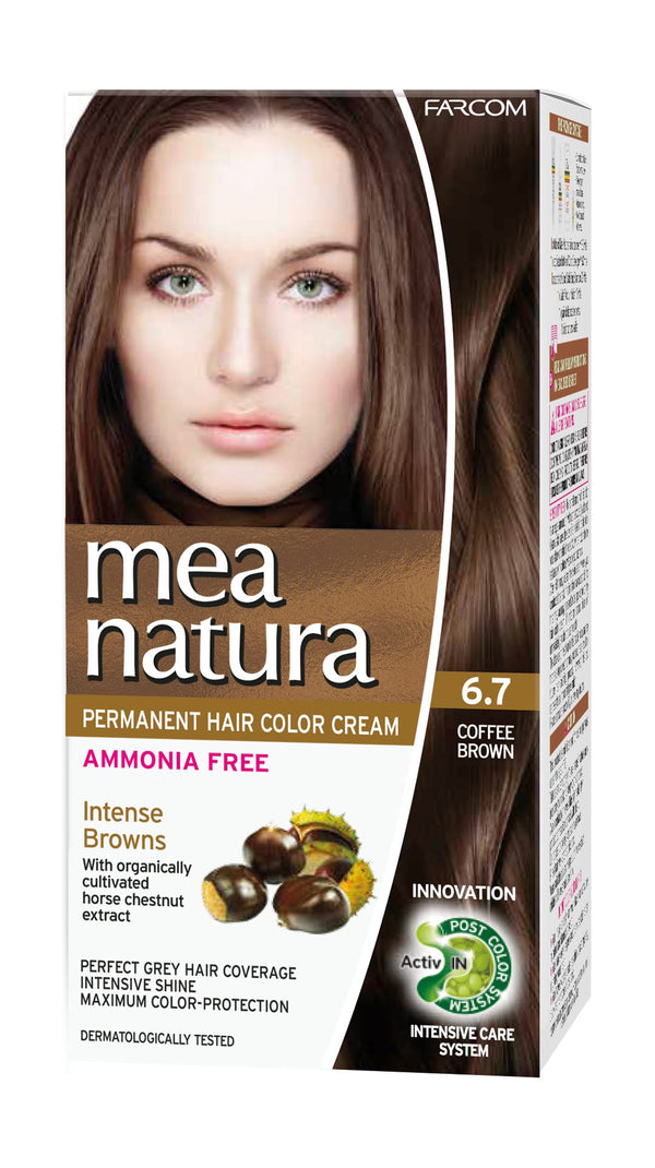 Mea Natura Hair Color 6.7 Coffee Brown Permanent Cream Dye Kit 60 ml