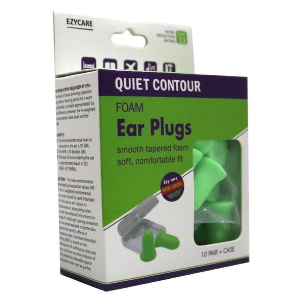 Ezy Care Quiet Contour Ear Plugs, Soft Tapered Fit with Case