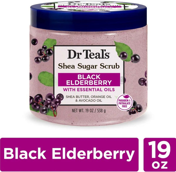 Dr. Teal's Shea Sugar Body Scrub Black Elderberry 538 g