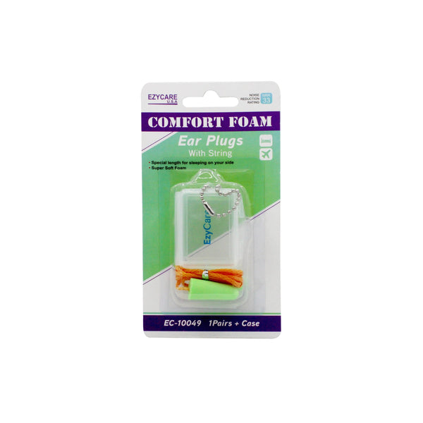 Ezy Care Comfort Foam Ear Plugs With String Noise Reduction