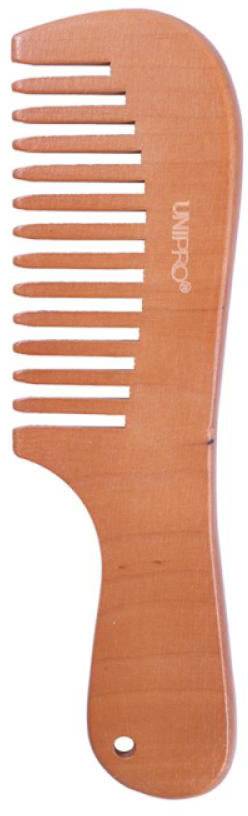 Unipro Wooden Hair Comb With Handle, 18.5 cm, Anti-Static Detangling Comb