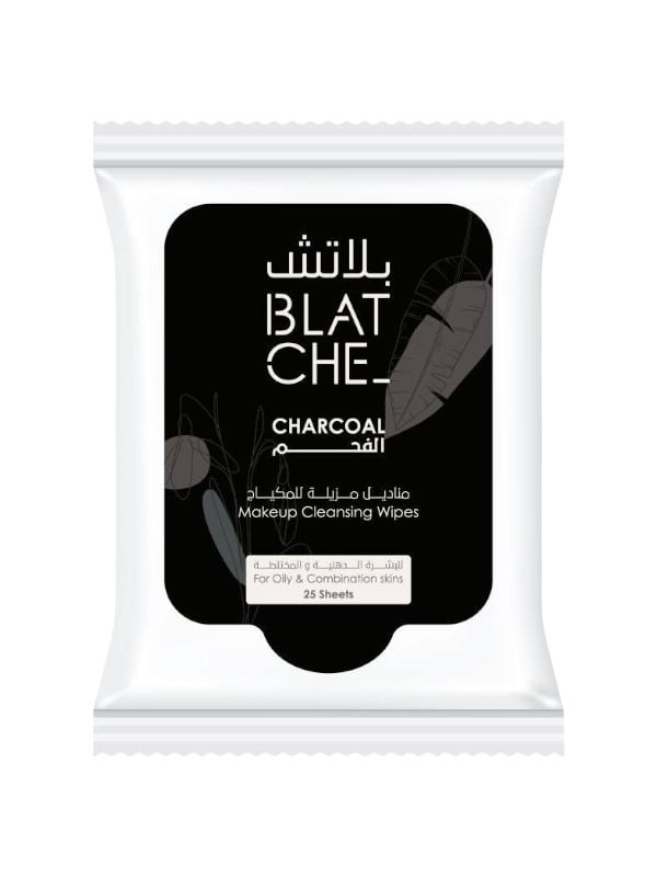 Blatche Charcoal Makeup Remover Wipes Activated Charcoal Oily Combination Skin 25 Wipes