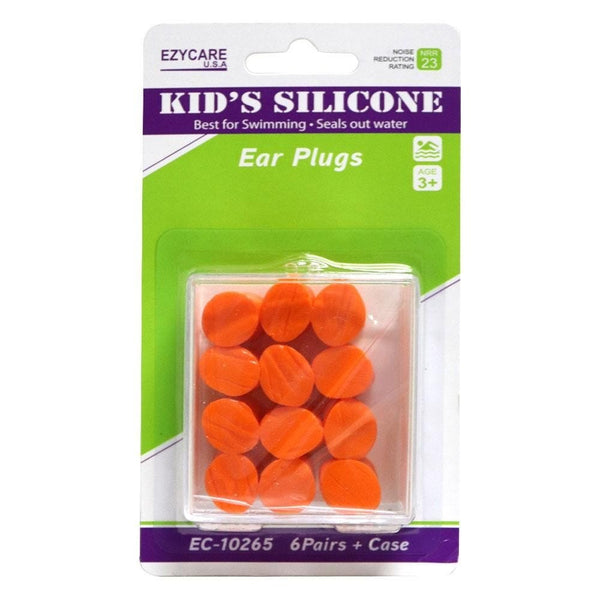 Ezy Care Kids Silicone Swimming Ear Plugs, Water-Sealing and Noise-Reducing