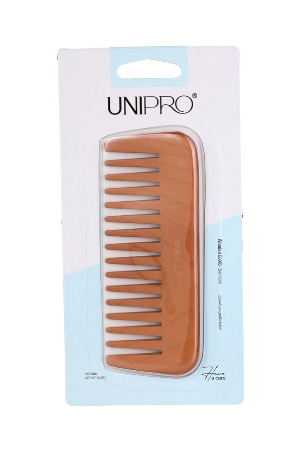 Unipro Wooden Detangling Hair Comb Anti-Static Natural Wood 1 Piece