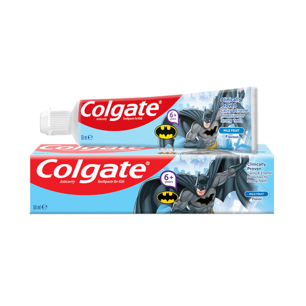 Colgate Kids Fluoride Toothpaste Batman Mild Fruit Flavor 50 ml, Ages 6+