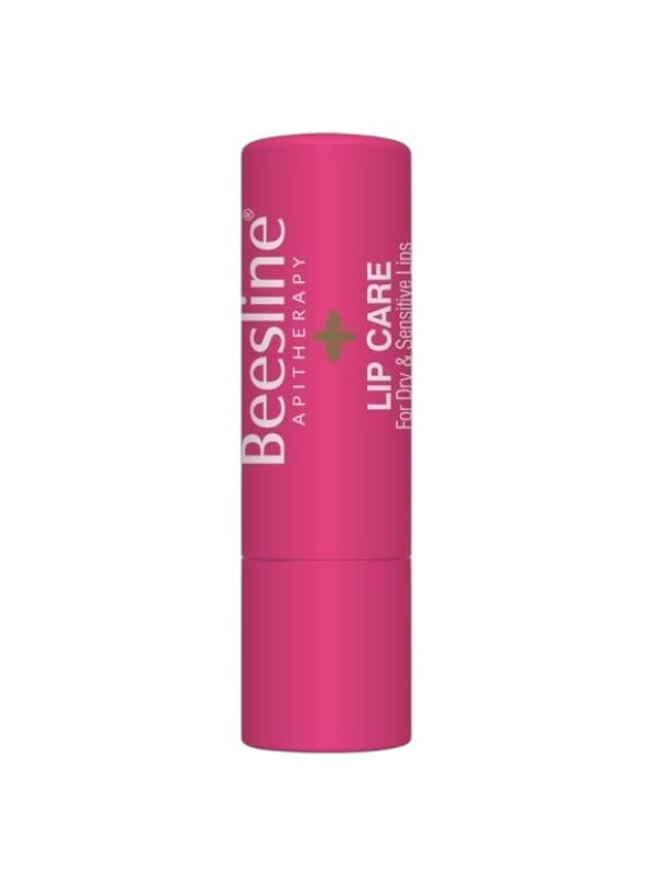 Beesline Strawberry Shiny Lip Balm Glossy Finish Vitamins E, F & Beta-Carotene 4g