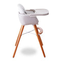 TEKNUM Premium Dual Height Wooden High Chair with 5-Point Harness, White