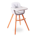 TEKNUM Premium Dual Height Wooden High Chair with 5-Point Harness, White