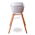TEKNUM Premium Dual Height Wooden High Chair with 5-Point Harness, White