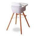 TEKNUM Premium Dual Height Wooden High Chair with 5-Point Harness, White