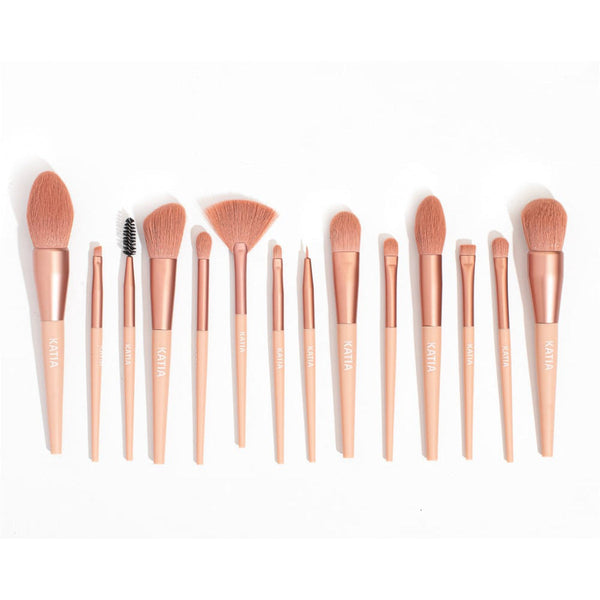 Katia Makeup Brush Set Soft Hair Brushes Powder Contour Eyeliner 14 Pieces