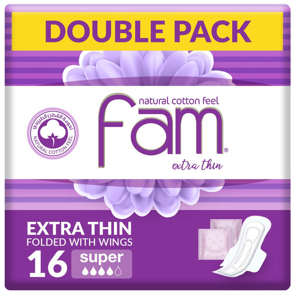 Fam Wings Maxi Sanitary Pads with Wings, 16 Pack