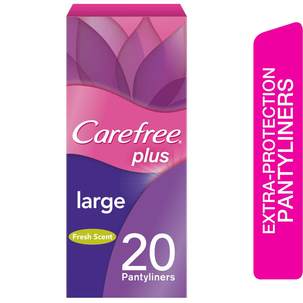 Carefree Plus Large Panty Liners Fresh Scent Odor Control