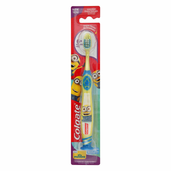 Colgate Kids Minions Toothbrush Extra Soft Bristles Tongue Cleaner 6+ Years