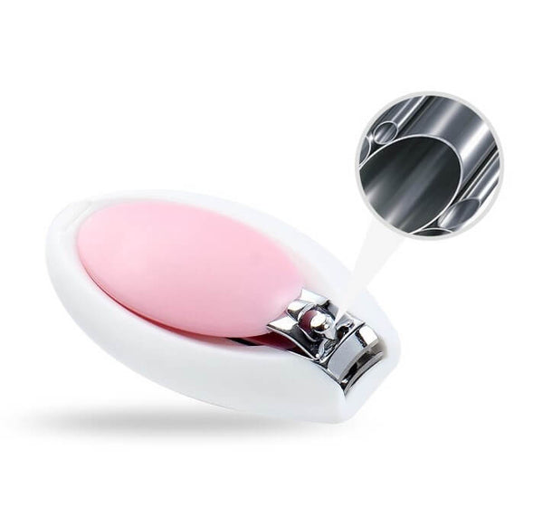 Luqu Egg-Shaped Baby Nail Clipper Pink Stainless Steel