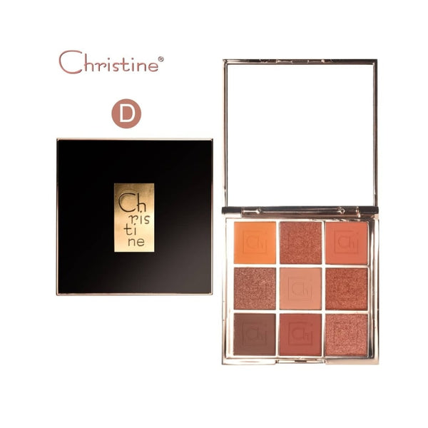 9-Color Eyeshadow Palette Christine Natural Silky-Smooth Texture CH-E2206