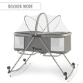 Teknum 3-in-1 Baby Cot Cradle Rocker Bassinet with Mosquito Net Dark Grey