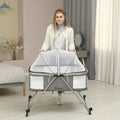 Teknum 3-in-1 Baby Cot Cradle Rocker Bassinet with Mosquito Net Dark Grey