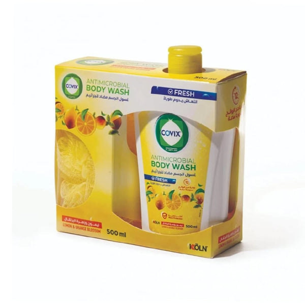 Covix Care Body Wash Citrus Scent Built-In Loofah Lemon & Orange Blossom 500 ml