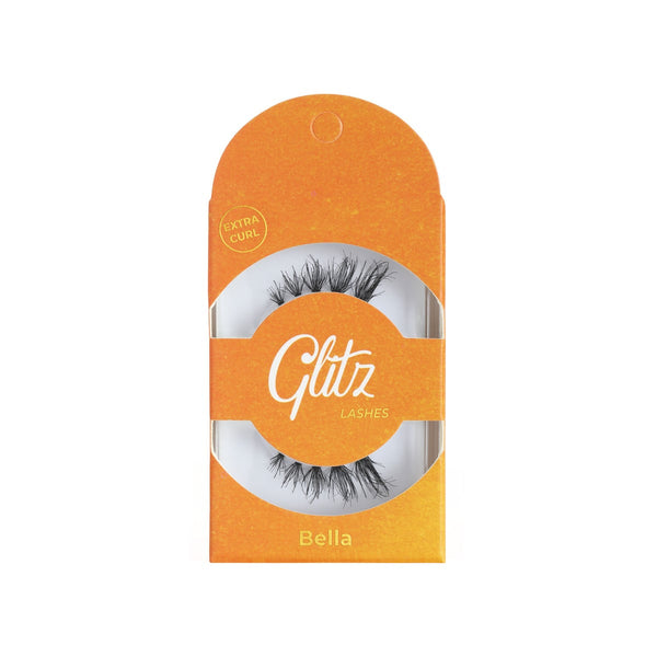 Glitz Natural False Eyelashes Bella, 100% Human Hair, Lightweight Reusable Pair