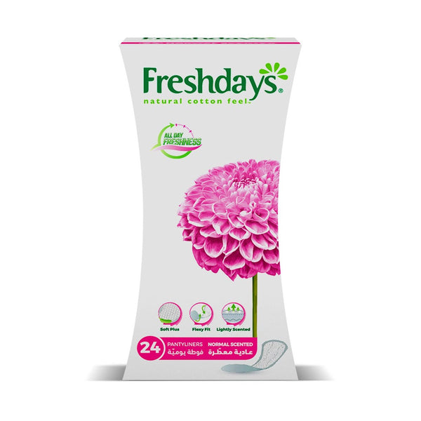 Freshdays Panty Liner Normal Scented Breathable Cotton-Feel Cover 24 Pieces
