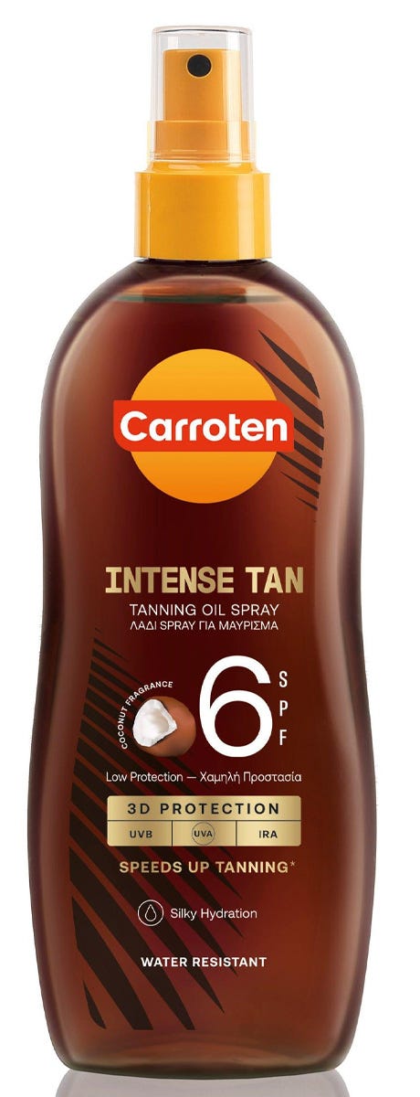 Carroten Intense Tan Oil Spray SPF6 Coconut Fragrance 200 ml