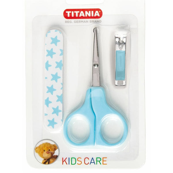 Titania Kids Care Manicure Set Rounded-Tip Scissors, Clipper and Nail File 3 Pieces