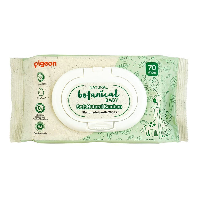 Pigeon Natural Botanical Baby Wipes Gentle Cleaning Moisturizing Formula 70 Wipes