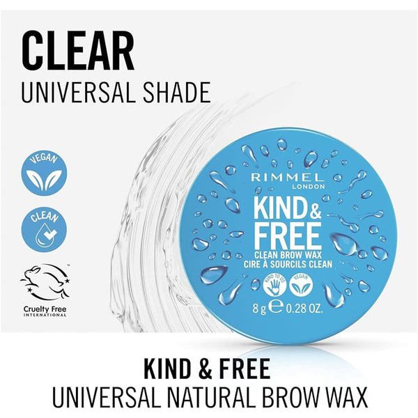 Rimmel Kind & Free Brow Wax Clear Natural Wax Long-Lasting Hold