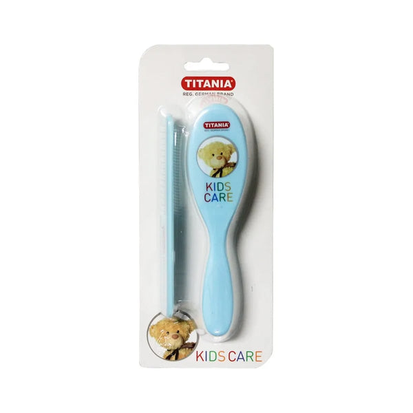 Titania Baby Hair Brush and Comb Set Soft Bristles for Infants and Toddlers