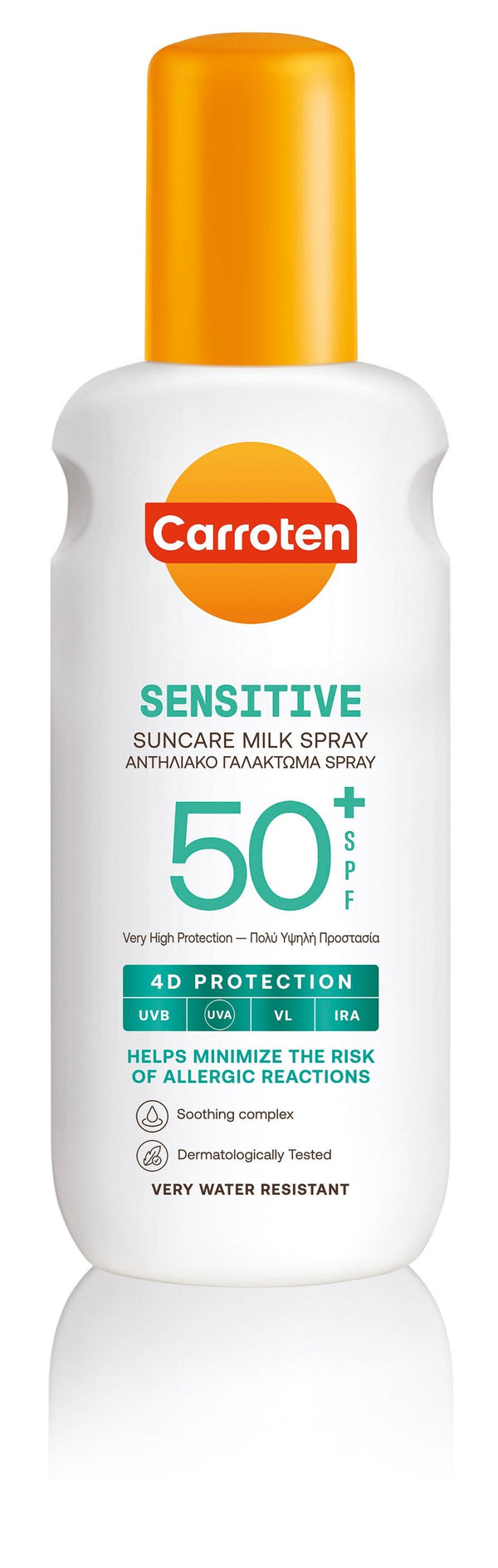 Carroten Sensitive Suncare Milk Spray SPF50 Sunscreen for Body 200ml