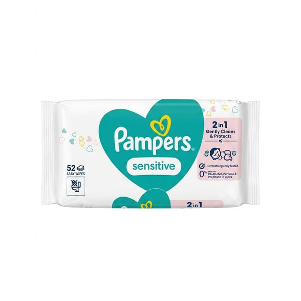 Pampers Sensitive Baby Wipes Gentle Cleansing Alcohol and Dye-Free 52 Wipes