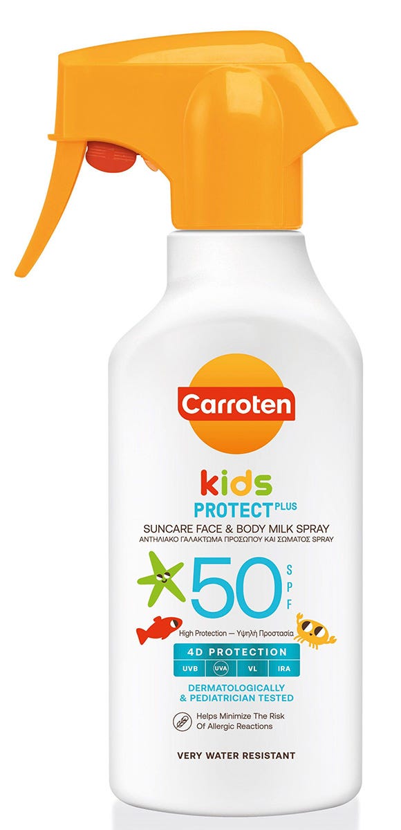 Carroten Kids Protect Plus SPF 50 Face and Body Sunscreen Milk Spray 270 ml
