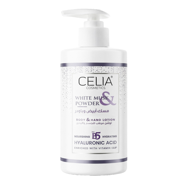 Celia White Musk and Powder Body & Hand Lotion Moisturizing Formula 500 ml