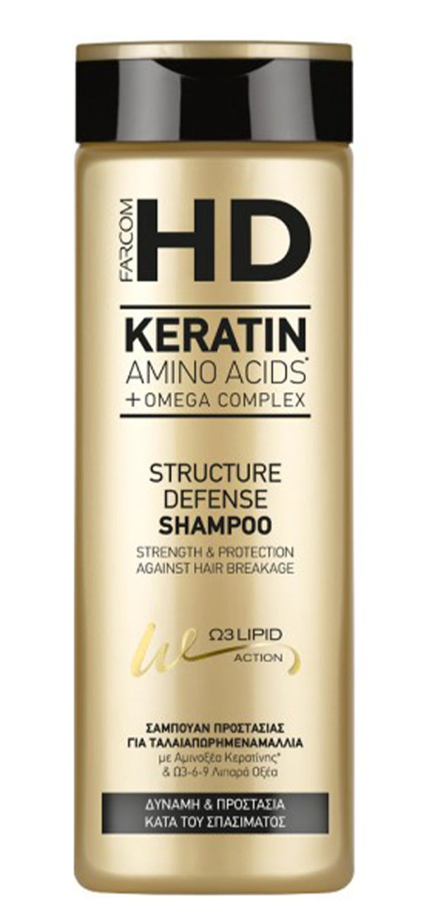 Farcom HD Structure Defense Shampoo Liquid Keratin Amino Acids Omega Complex 400 ml