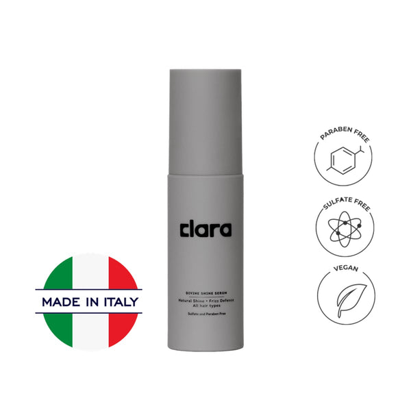 Clara Divine Shine Hair Serum, Macadamia and Flaxseed Oils, Anti-Frizz Moisturizing Finish